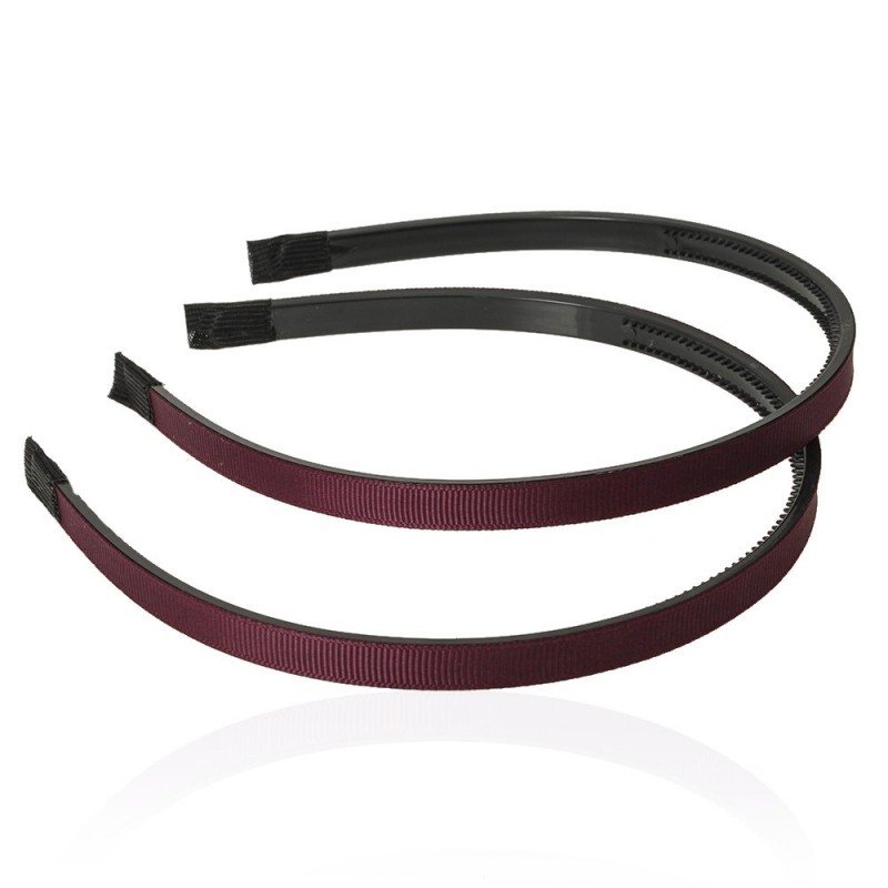 Набор обручей заготовок с репсовой лентой 1см баклажановый (13722)