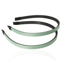 Набор обручей заготовок с репсовой лентой 1см зеленый (13726)
