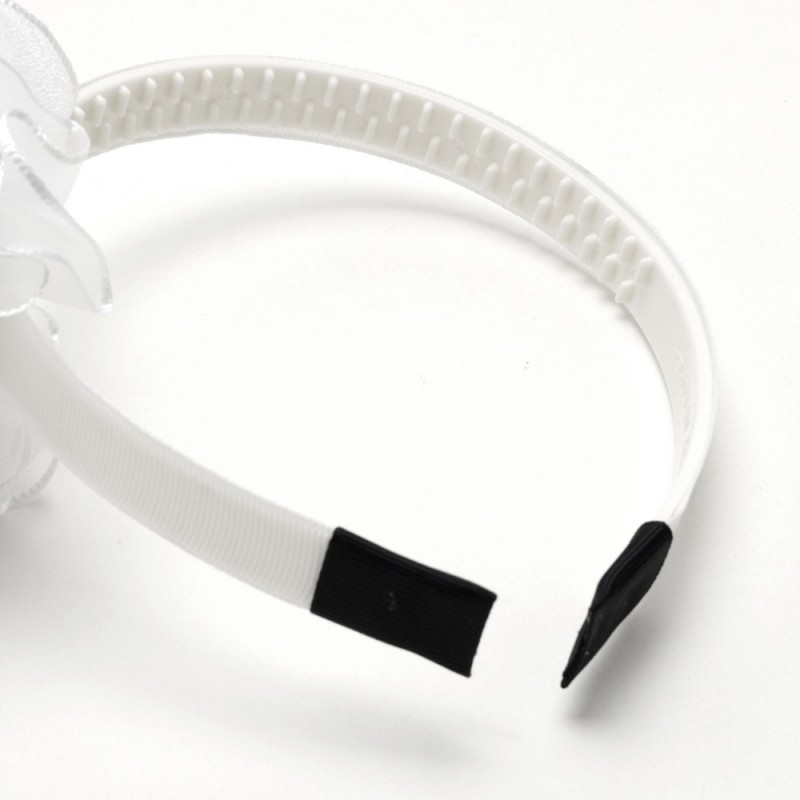 Обруч для волос белый с бантом (14988)