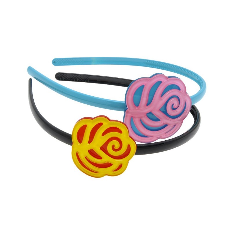 Набор обручей для волос пластиковый с цветком (1534)