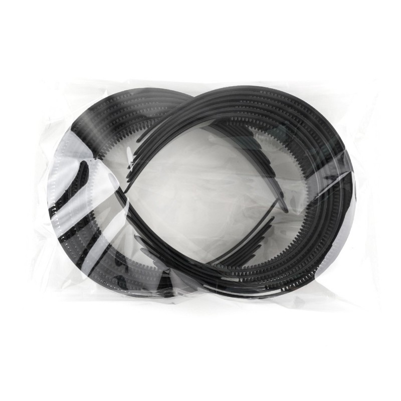 Набор пластиковых обручей заготовок 2.2см 12шт чёрный (23354)