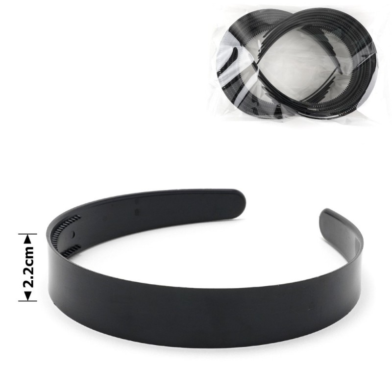 Набор пластиковых обручей заготовок 2.2см 12шт чёрный (23354)