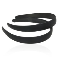 Набор обручей для волос 2.5см матовый черный (23609)