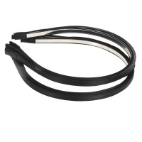 Набор обручей заготовок с атласной лентой 0.7см чёрный (12521)