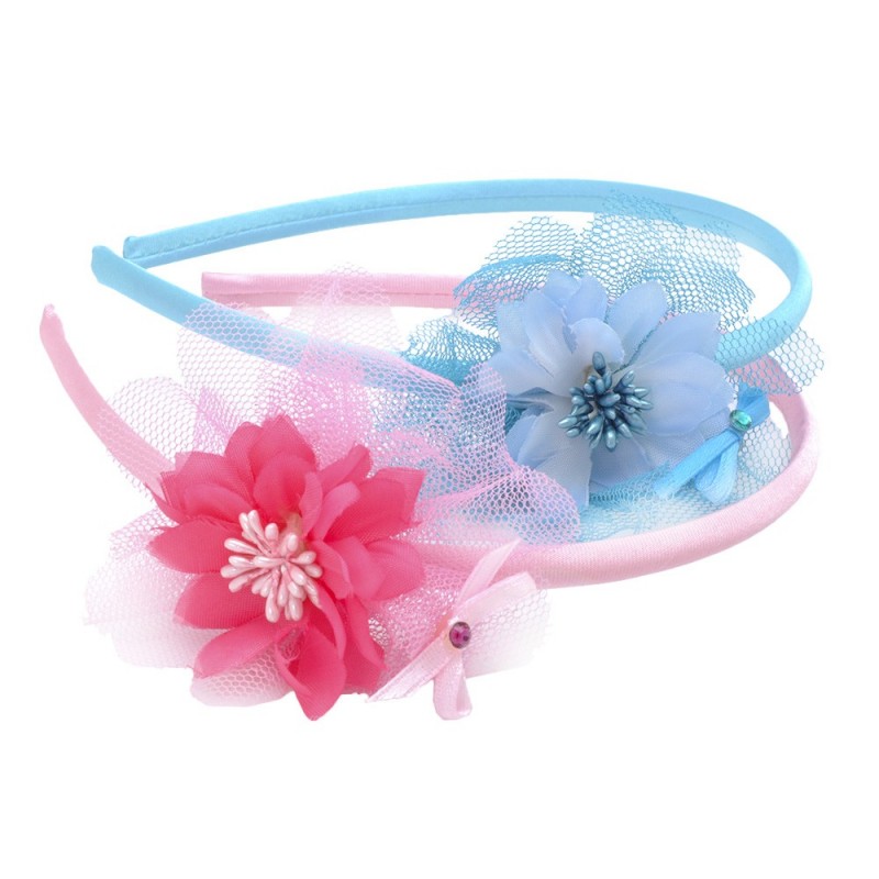 Набор детских обручей для волос с цветком (6408)