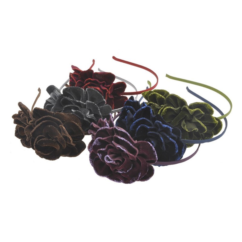 Набор обручей для волос с велюровым цветком (6708)