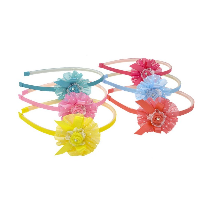 Набор детских обручей для волос с бантиком (7305)