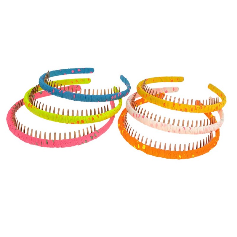 Набор обручей для волос с гребнем и принтом горошек (8325)