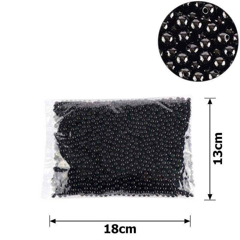 Набор жемчужных бусин 6мм 2500шт 250г черный (15760)