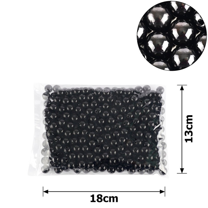 Набор жемчужных бусин 12мм 295шт 250г черный (15775)