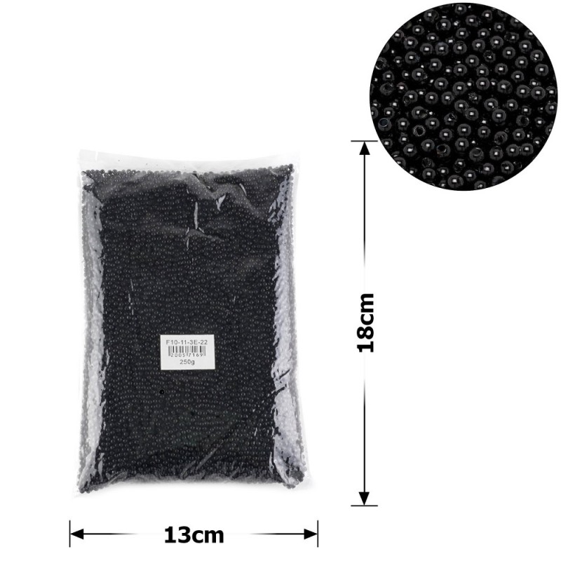 Набор жемчужных бусин 3мм 250г черный (25799)