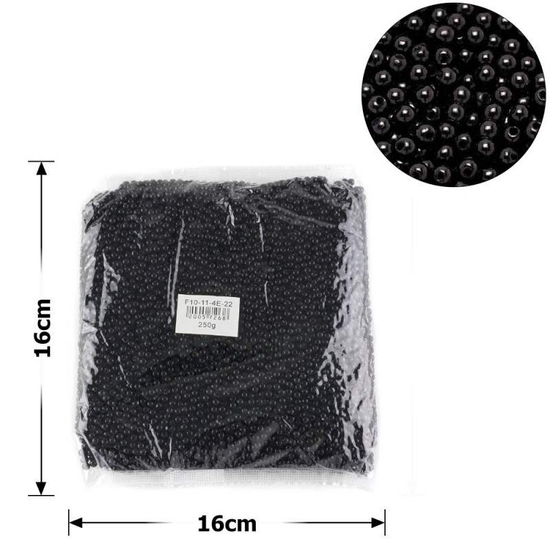 Набор жемчужных бусин 4мм 250г черный (25809)