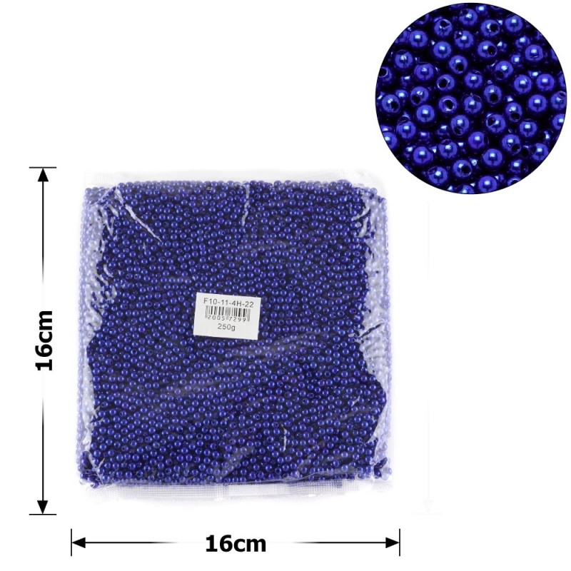 Набор жемчужных бусин 4мм 250г синий (25812)
