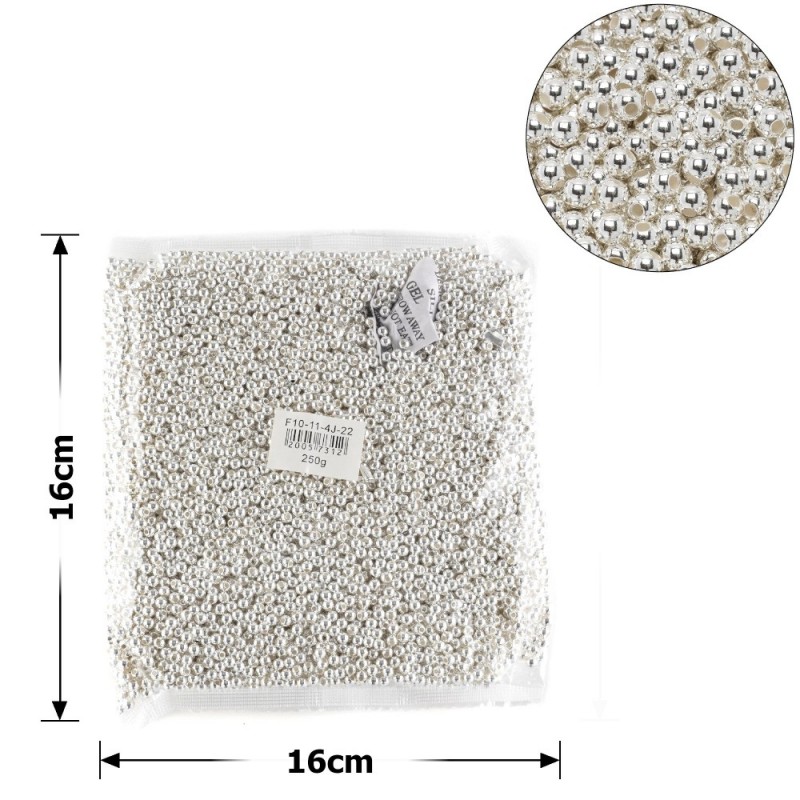 Набор жемчужных бусин 4мм 250г серебристый (25814)
