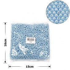 Набор жемчужных бусин 6мм 2500шт 250г голубой (27087)