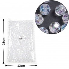 Набор граненых бусин 10мм 500шт 250г белый-хамелеон (30398)