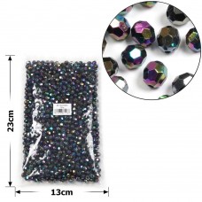 Набор граненых бусин 8мм 900шт 250г черный-хамелеон (30399)