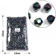 Набор граненых бусин 10мм 500шт 250г черный-хамелеон (30400)