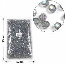 Набор граненых бусин 8мм 900шт 250г cерый-хамелеон (30401)