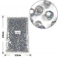 Набор граненых бусин 10мм 500шт 250г серый-хамелеон (30402)