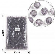 Набор граненых бусин 8мм 900шт 250г cерый (30408)