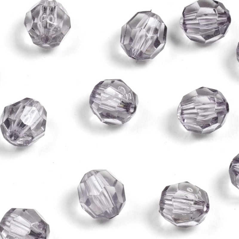 Набор граненых бусин 10мм 500шт 250г серый (30409)
