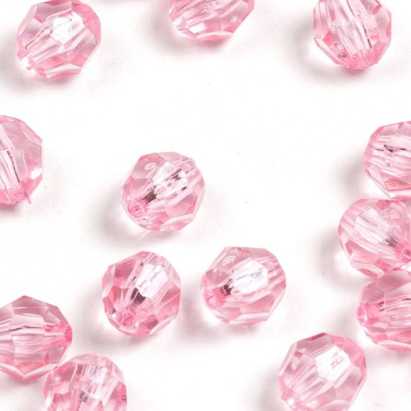Набор граненых бусин 10мм 500шт 250г розовый (30411)