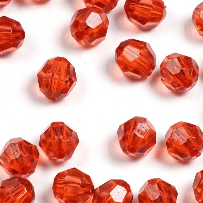 Набор граненых бусин 10мм 500шт 250г гранатовый (30415)