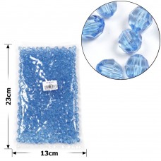 Набор граненых бусин 10мм 500шт 250г голубой (30417)