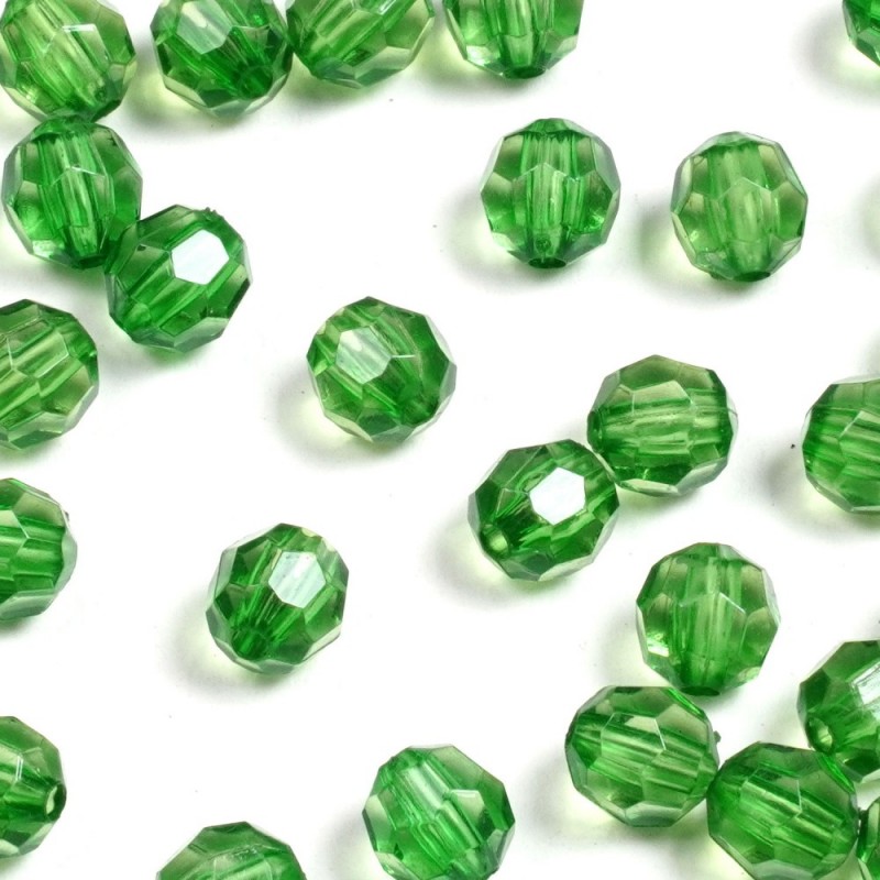 Набор граненых бусин 8мм 900шт 250г зеленый (30418)