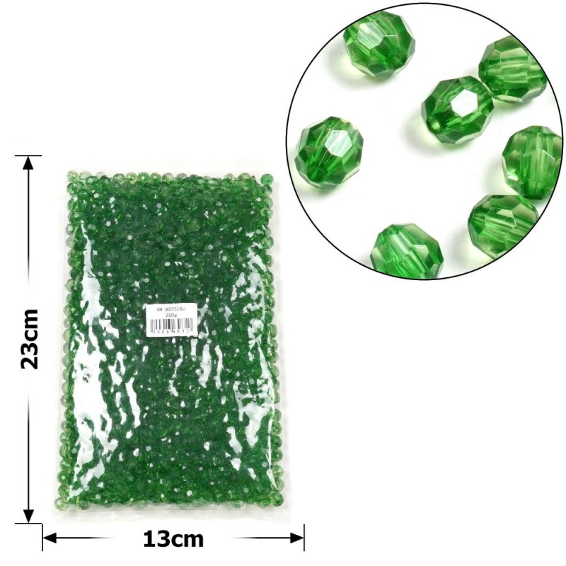 Набор граненых бусин 8мм 900шт 250г зеленый (30418)