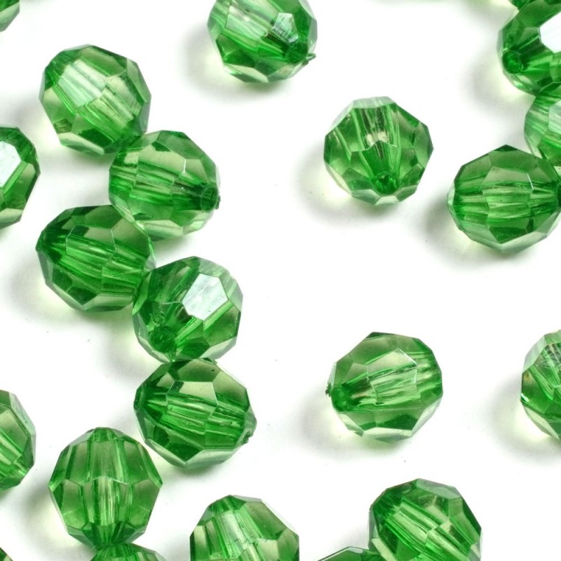 Набор граненых бусин 10мм 500шт 250г зеленый (30419)