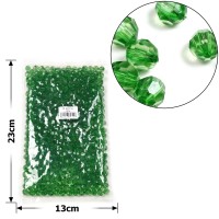 Набор граненых бусин 10мм 500шт 250г зеленый (30419)