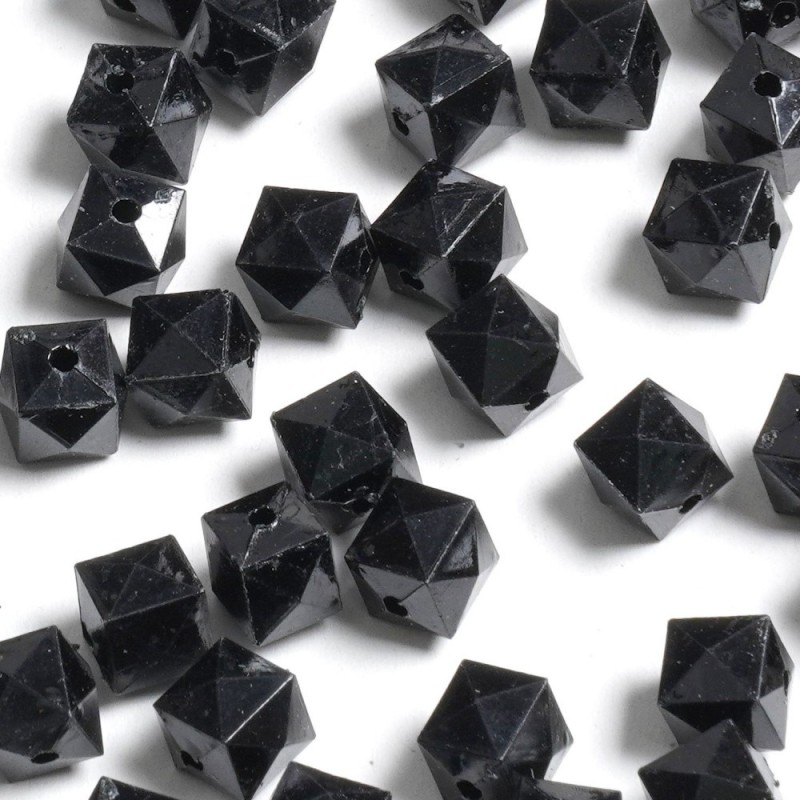 Набор бусин кубиков 8мм 900шт 250г черный (30422)