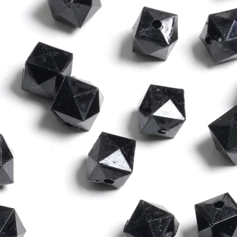 Набор бусин кубиков 10мм 575шт 250г черный (30423)