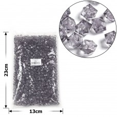 Набор бусин кубиков 8мм 900шт 250г серый (30424)