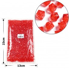 Набор бусин кубиков 8мм 900шт 250г красный (30428)