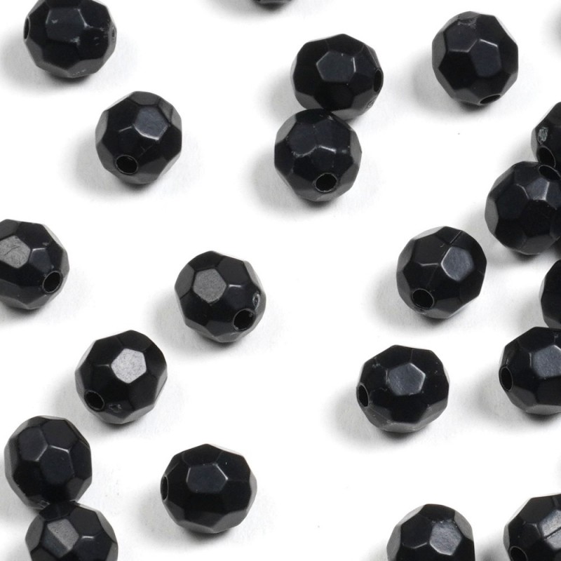 Набор граненых бусин 8мм 900шт 250г черный (30456)