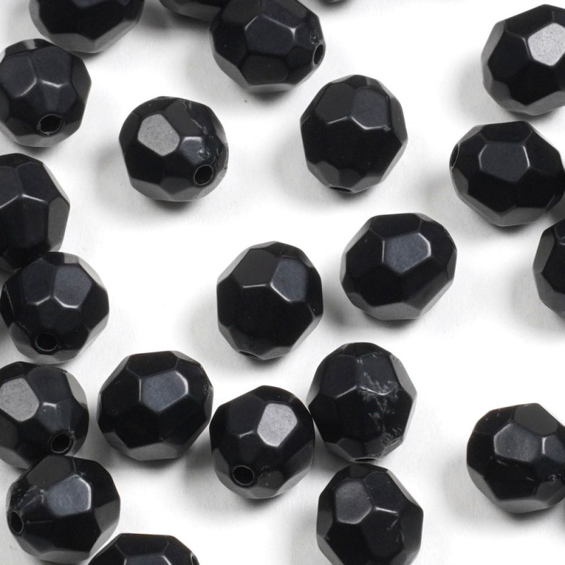 Набор граненых бусин 10мм 500шт 250г черный (30457)
