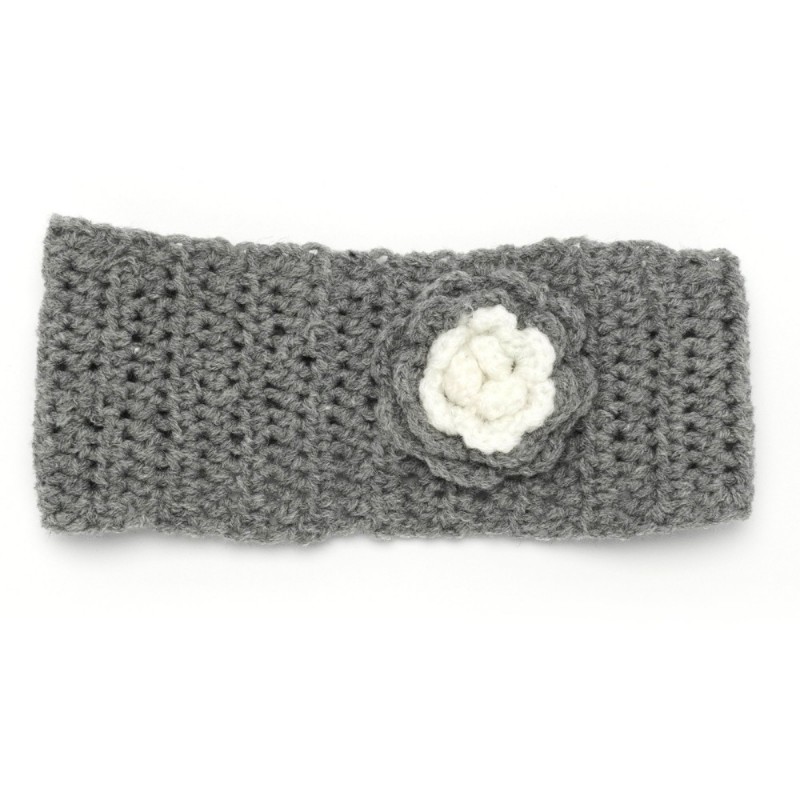 Вязаная повязка на голову с цветком (15925) вариант 02