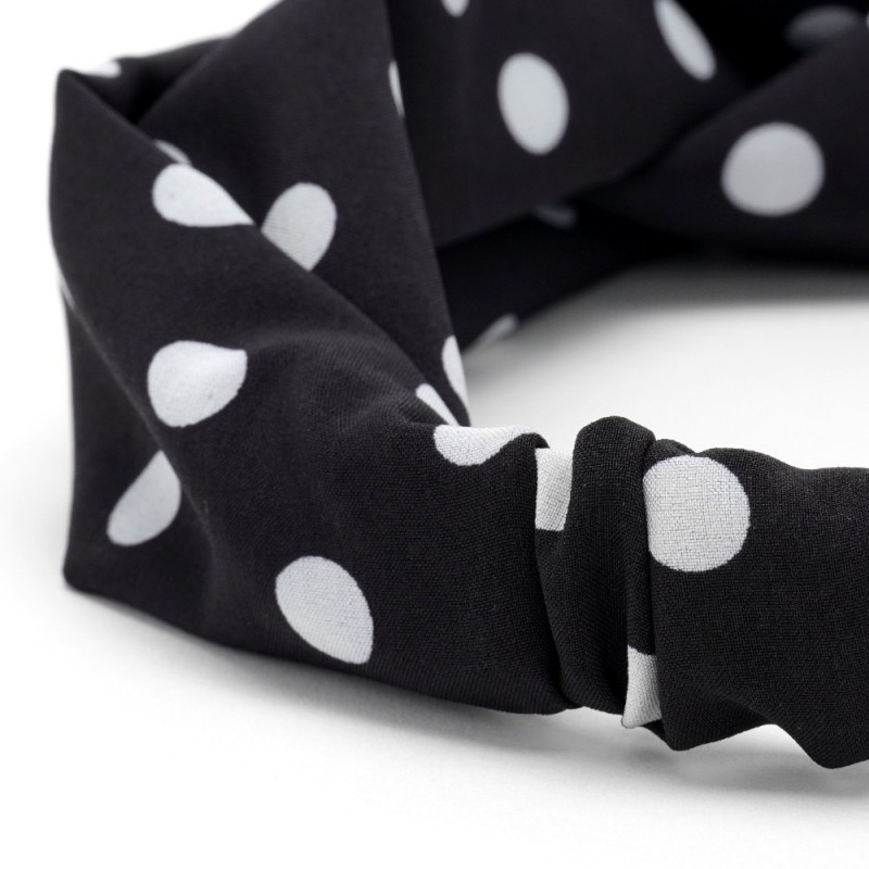 Повязка-чалма из софтовой ткани с принтом крупный горох (23000) вариант 01