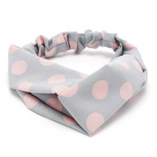 Повязка-чалма из софтовой ткани с принтом крупный горох (23000) вариант 11