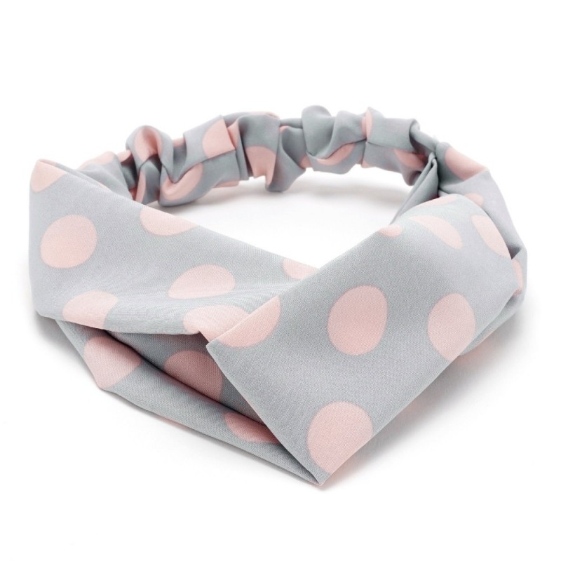 Повязка-чалма из софтовой ткани с принтом крупный горох (23000) вариант 11