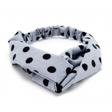 Повязка-чалма из софтовой ткани с принтом средний горох (28855) вариант 03