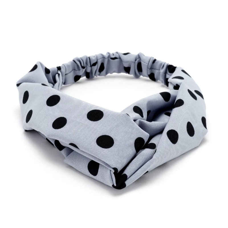 Повязка-чалма из софтовой ткани с принтом средний горох (28855) вариант 03