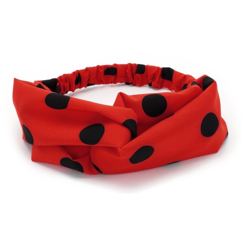 Повязка-чалма из софтовой ткани с принтом крупный горох (23000) вариант 14