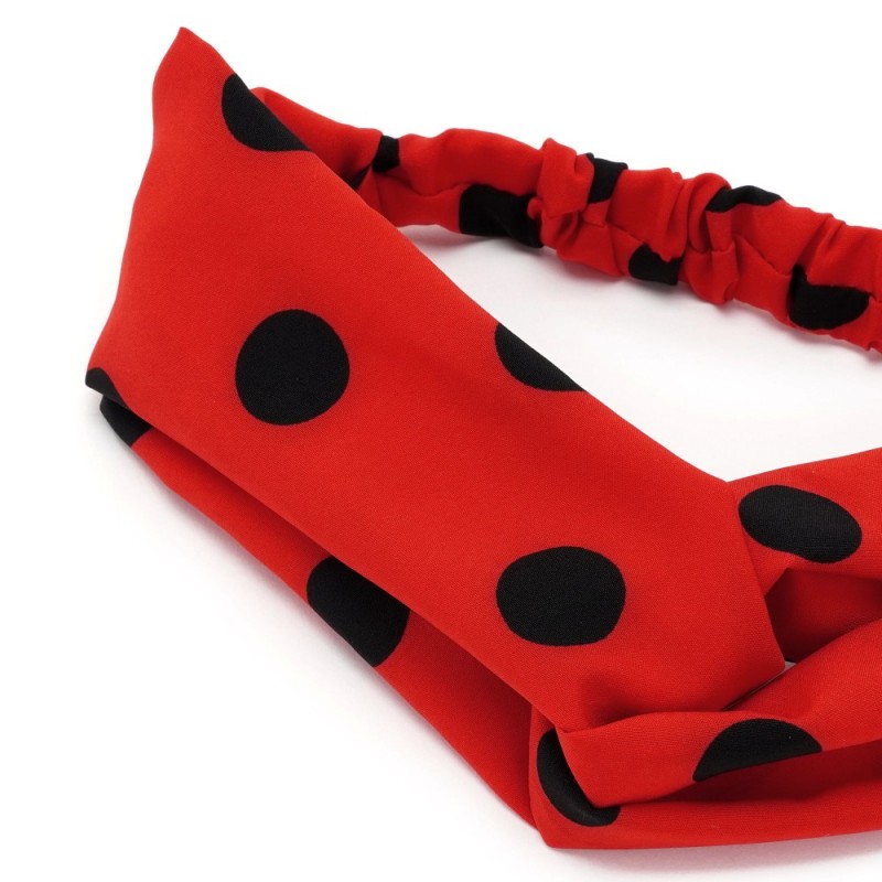 Повязка-чалма из софтовой ткани с принтом крупный горох (23000) вариант 14