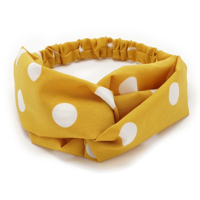 Повязка-чалма из софтовой ткани с принтом крупный горох (23000) вариант 15