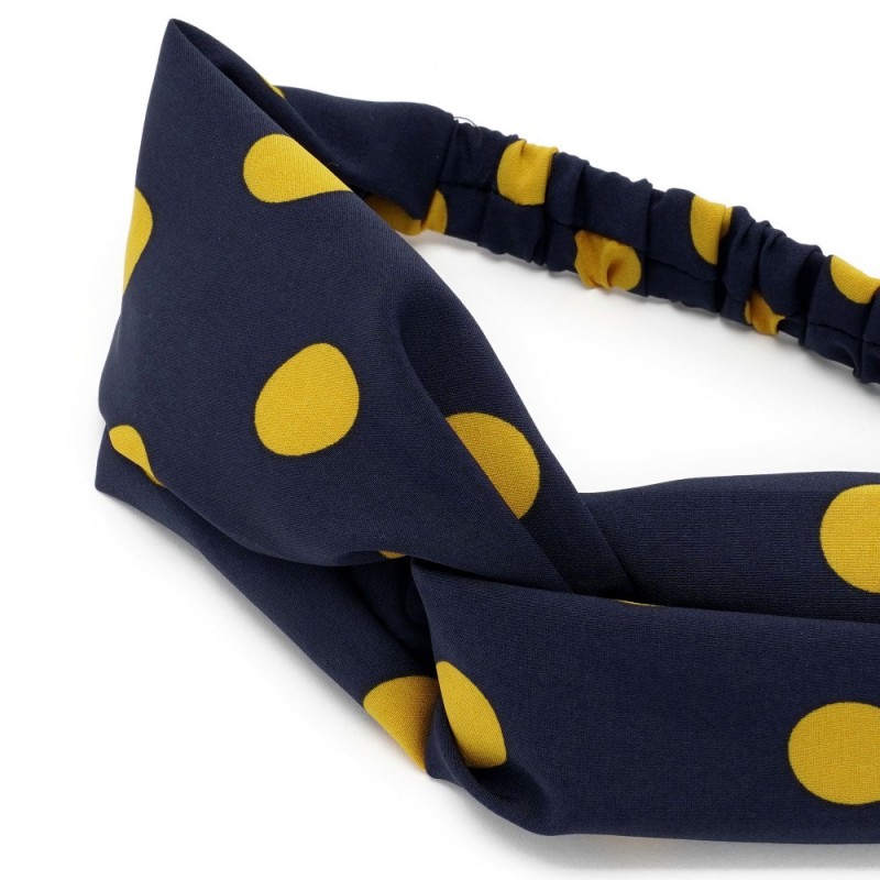 Повязка-чалма из софтовой ткани с принтом крупный горох (23000) вариант 16