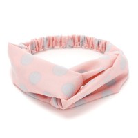 Повязка-чалма из софтовой ткани с принтом крупный горох (23000) вариант 03